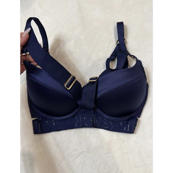Honey Birdette ELVIS💙 Navy Blue Monogram Branded Bra 32D - Picture 3 of 4